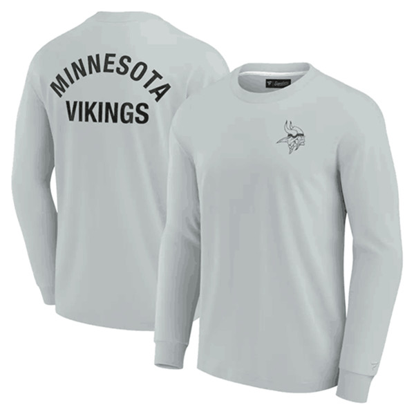 Men's Minnesota Vikings Gray Signature Unisex Super Soft Long Sleeve T-Shirt